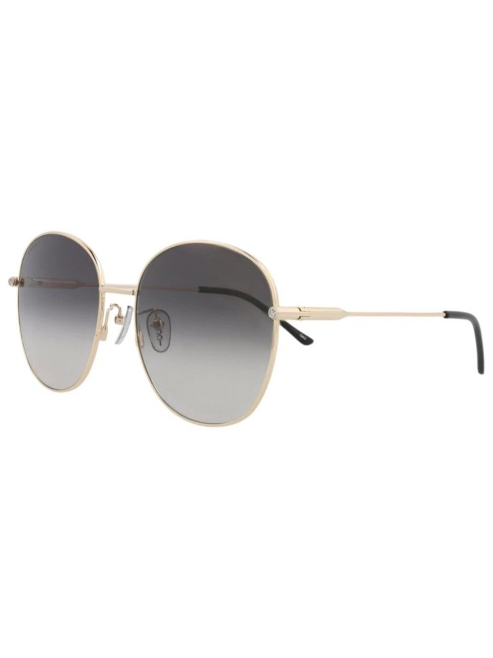 New Gucci Women's Sunglasses Round Oval Metal Frame Gold Gold Grey